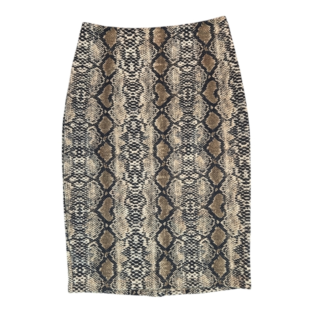 Kate Kasin Women Small Snakeskin Print Pencil Skirt  EUC Office Business Classic